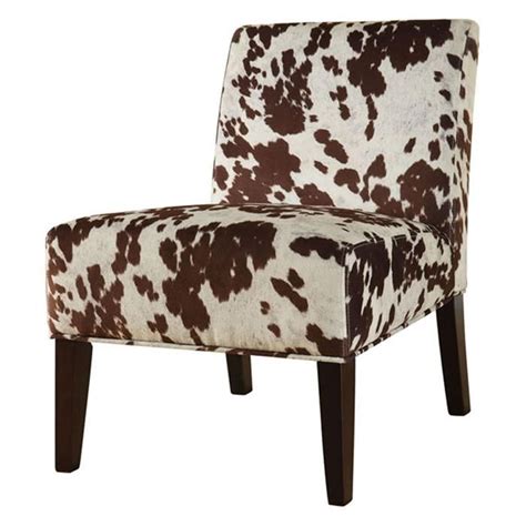 Hartfod Cow Hide Print Accent Chair In Espresso Nebraska Furniture