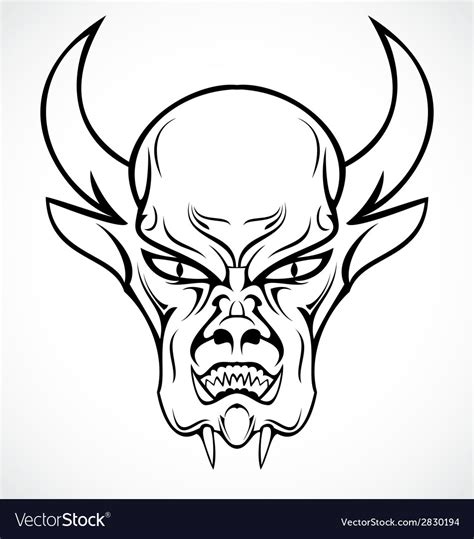 Devil Face Tattoo Design Royalty Free Vector Image