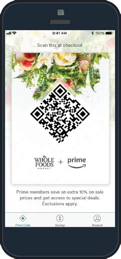 Just scan your prime code in the app at checkout. Amazon Announces New Benefits for Prime Members at Whole ...