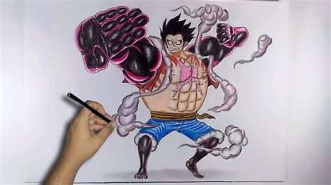 luffy gear    peace anime drawing luffy gear   colored