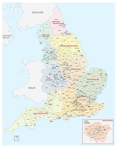 England Map Cities And Towns