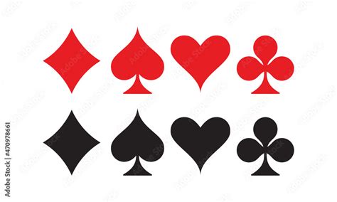 Vetor De Flat Vector Illustration Of Playing Card Symbol Set Suitable