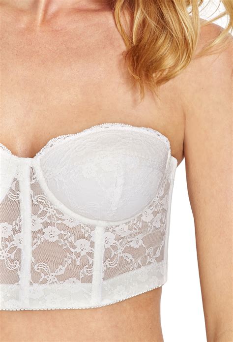 Lyst Forever 21 Strapless Lace Corset Bra In White