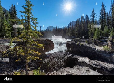 Jasper National Park Athabasca River In Canadian Rockies Canada Stock
