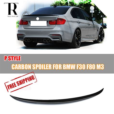 Psm type spoiler install the car,many customers like it. F30 F80 P Style Carbon Fiber Rear Wing Spoiler for BMW M3 320i 328i 330i 335i 320d 325d 328d ...