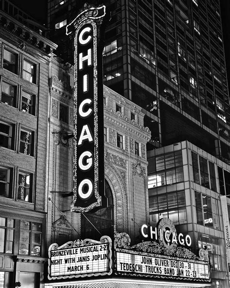 Classic Chicago Theater In Black And White Photograph By
