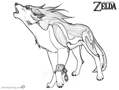 Incredible zelda coloring page to print and color for free. Legend of Zelda Wolf Coloring Pages Sketch - Free ...