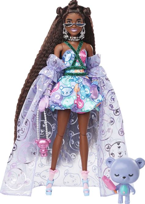 Barbie Extra Fancy Doll In Teddy Print Gown With Sheer Train And
