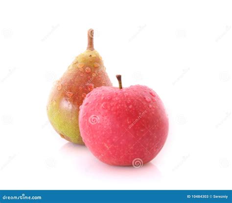 Jaune Rouge Disolement Vert Pomme De Poire Image Stock Image Du