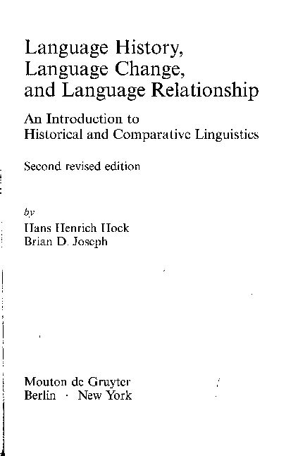 Pdf Language History Language Change And Language Relationship An