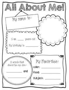 A common theme that teachers start very early (preschool and kindergarten) is teaching a unit entitled all about me. First Week Fun! | All about me project, About me ...