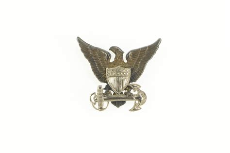 Sterling Silver United States Navy Insignia Shield Anchor Pinbrooch