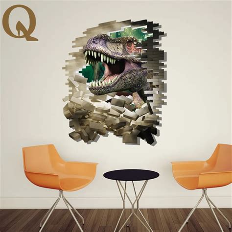 3d New Creative Cartoon Dinosaur Wall Stickers Three Dimensional Wall