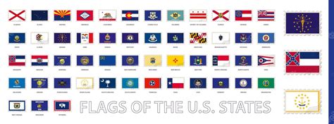 Premium Vector Postage Flag Set Us State Flags Flags Sorted By Alphabet