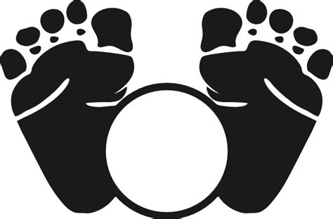 Baby Feet Monogram Frame New Born Footprint Free Svg File Svg Heart