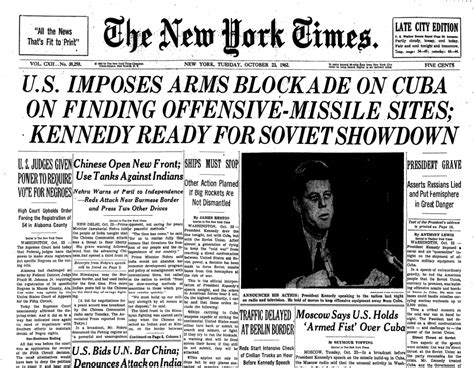New York Times Front Pages From The Cuban Missile Crisis The New York Times