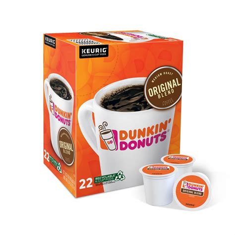 Dunkin Donuts Original Blend Coffee Keurig K Cup Pods 22 Count