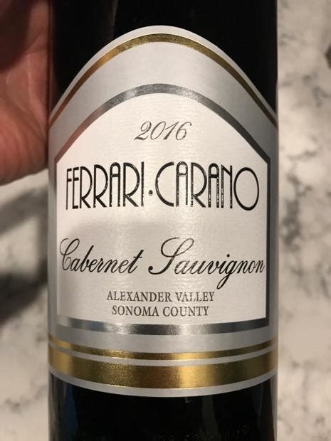 This opens in a new window. 2016 Ferrari-Carano Cabernet Sauvignon Alexander Valley, USA, California, Sonoma County ...
