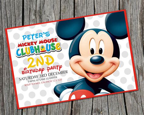 Mickey Mouse Birthday Invitation Card