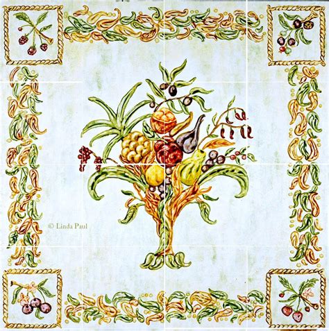 Ceramic tile murals add a great character to kitchen walls. Italian Design - Still Life Kitchen Tile Backsplash Mural