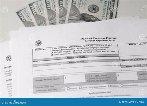 Paycheck Protection Program Borrower Application Form Stock Image Image Of Paycheck Borrower