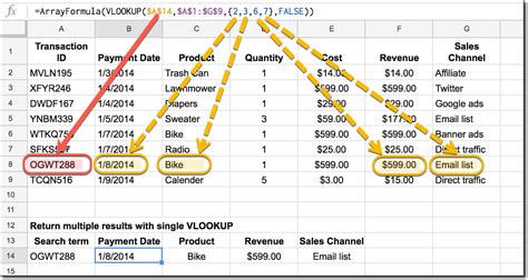 When using spreadsheet software such as google sheets, power users often need to apply a formula (or function) to an entire table column. How to return multiple columns with VLOOKUP function in ...