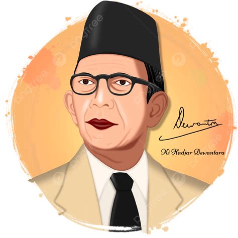 Ki Hadjar Dewantara Portrait Handrawn For Indonesia Illustration Hot