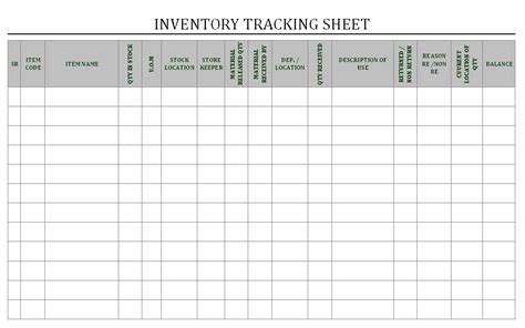 Inventory Tracking Sheet Format Samples Word Document Download