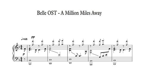 Belle A Million Miles Away Piano Sheet Youtube