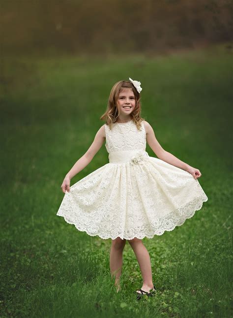 Ivory Lace Flower Girl Dress Vintage Lace Flower Girl