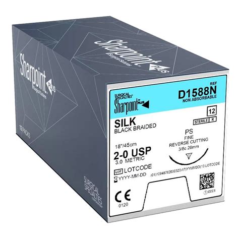 Silk 2 0 Black 1x45cm Ps Surgical Specialties