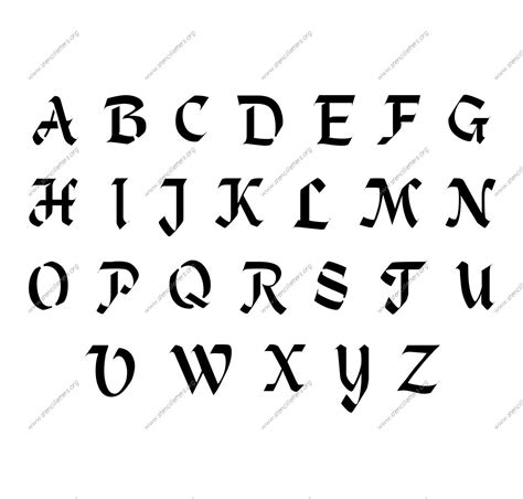 Gothic Alphabet Stencils Small Gothic Alphabet Free Printable Images