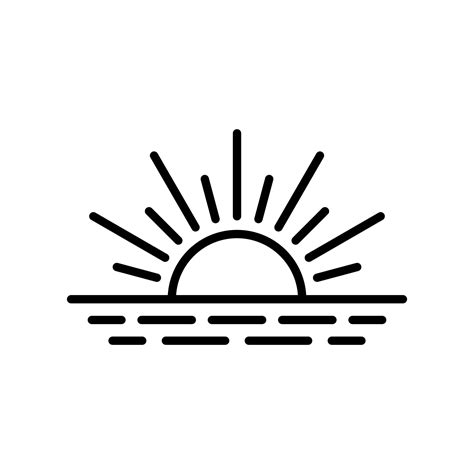 Sunrise Sunset Icon In Line Style Design Isolated On White Background