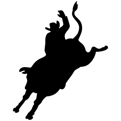 Cowboy Riding A Bull Silhouette Sticker