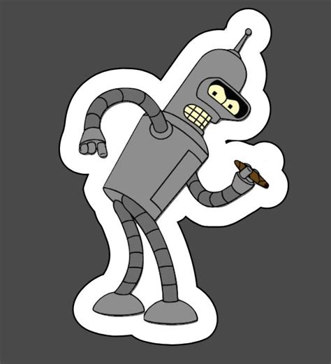 futurama bender bite my shiny metal sticker vinyl t laptop skateboard stickers