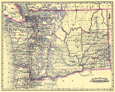 Old Railroad Maps Washington Wa State Railroad And Township Map By