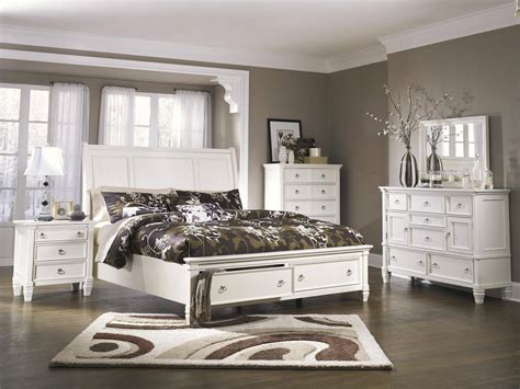 Buy Ashley Prentice King Storage Bedroom Set 5 Pcs In White Wood