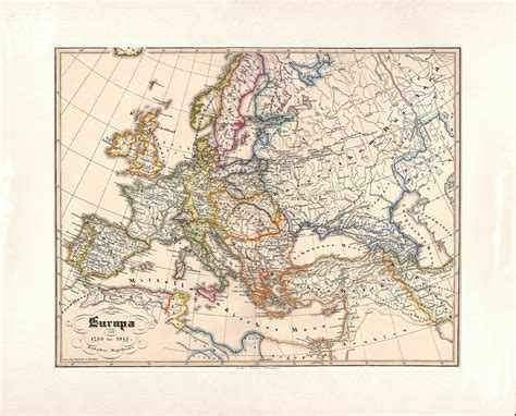 Sold Europe Map Of Europe In The Late 18th Century 1785 Thru 1815