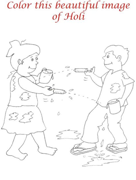 Happy Holi Colouring Page