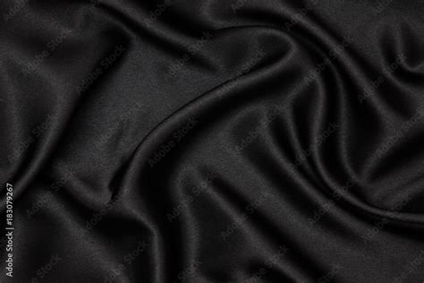 Black Fabric Texture Background Smooth Elegant Black Silk Can Use As