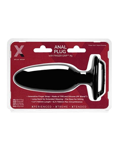 Xplay Gear Finger Grip Plug 3l Black By Perfect Fit Brand Anal Toys