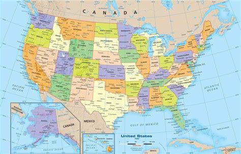 United States Political Wall Map Wall Maps Map Wall Mural Map Poster