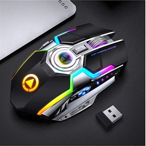 Buy Gaming Mouse Rechargeable Wireless Mouse Silent 1600 Dpi Ergonomic