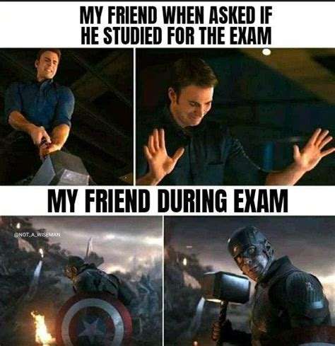 My Friend When Asked If He Studied For The Exam Captain America