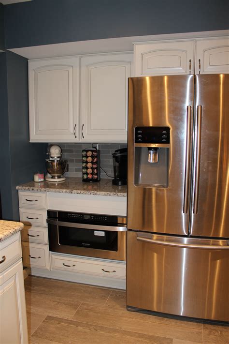 Which kitchen cabinets are timeless? Sharp Microwave Drawer - Diamond Grey Stone Cabinets by ...