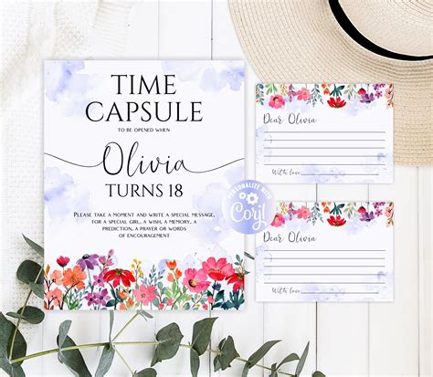Wildflower Time Capsule Sign Time Capsule Sign With Matching