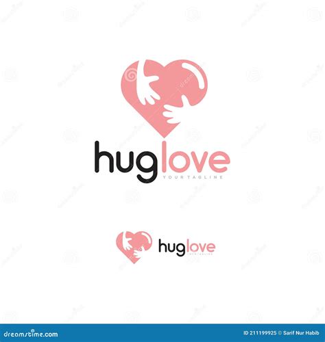 Hug Love Logo Design Template Stock Vector Illustration Of Happy