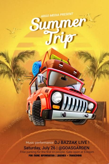 Summer Trip Flyer Template Postermywall