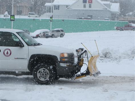 Snow Removal Truck Being Snowed Upon Editorial Photography Image Of