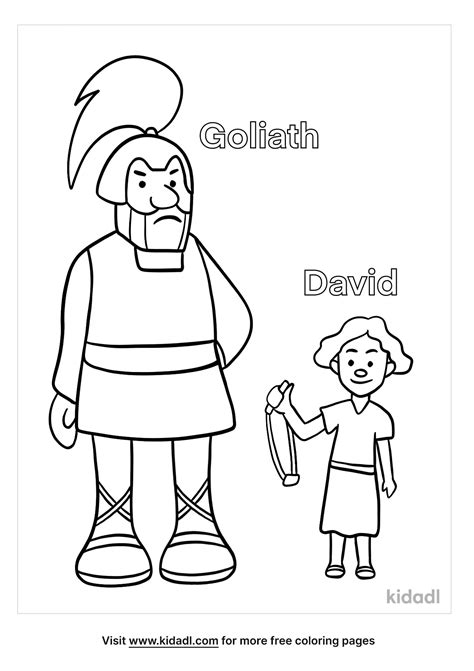 Free David And Goliath Coloring Page Coloring Page Printables Kidadl